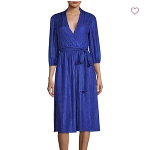 Alice and Olivia katina wrap metallic dress